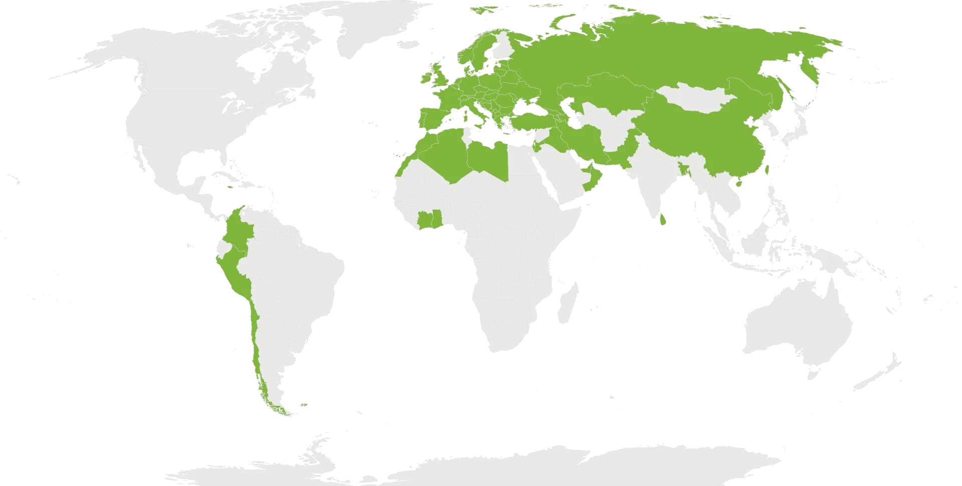 Mapa globalnog prisustva kompanije TESY